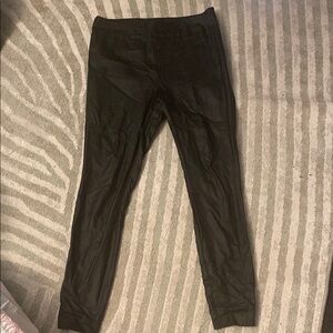 Black Slim Fit Faux Leather Pants